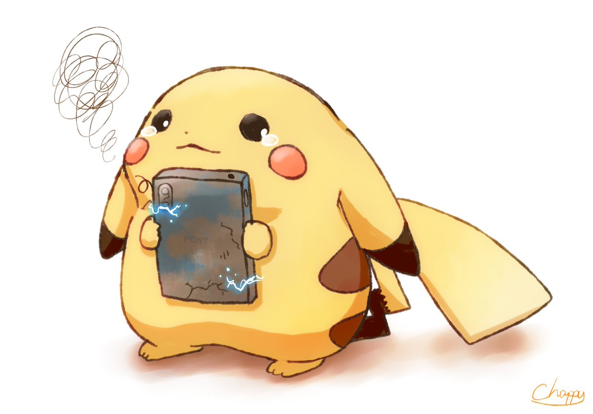 pikachu no humans pokemon (creature) solo holding squiggle white background signature  illustration images