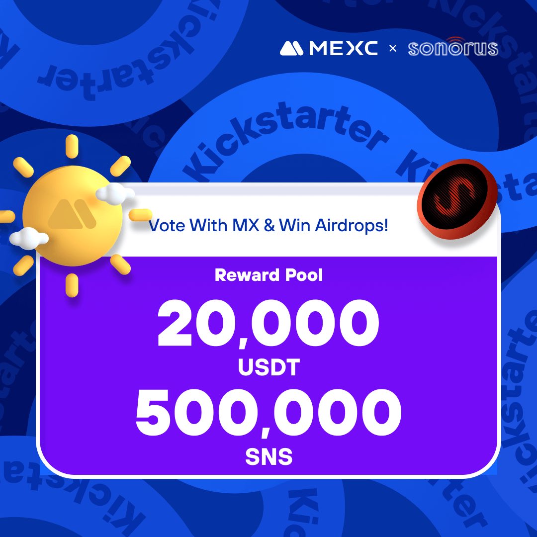 .@SonorusOfficial, a groundbreaking platform leveraging TrendFi to reshape how fans and artists interact with music, is coming to #MEXCKickstarter 🚀 🗳Vote with $MX to share massive airdrops 📈 $SNS/USDT trading: Dec 19, 06:00 (UTC) Details: mexc.com/support/articl…