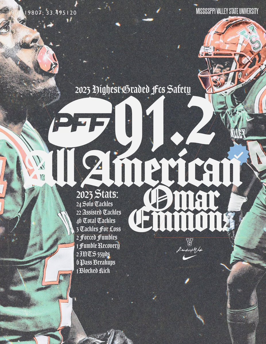 Congrats @omar_emmons on being named PFF All-American! Valley Nation is so proud of you💚❤️ #TheTimeIsNow