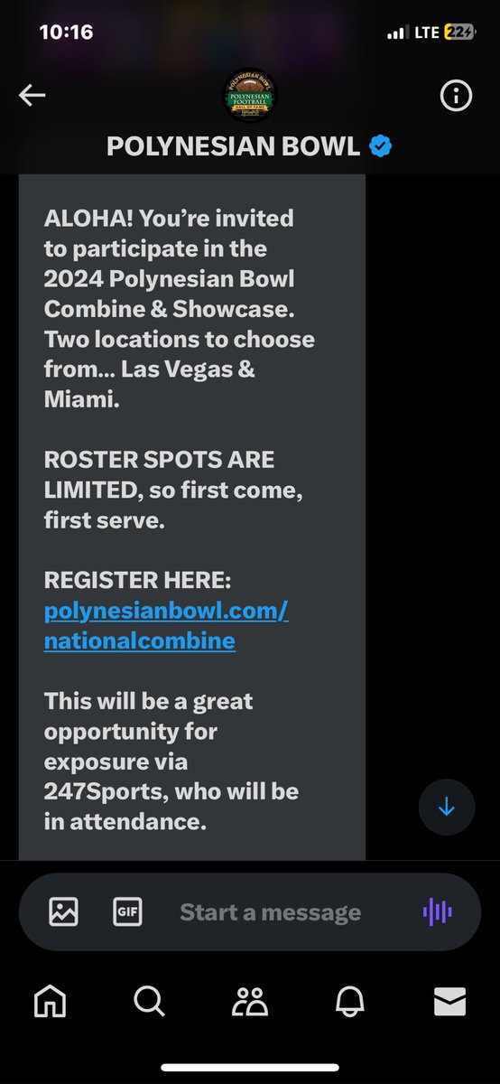 Invited to the Polynesian Bowl in Las Vegas, Nevada