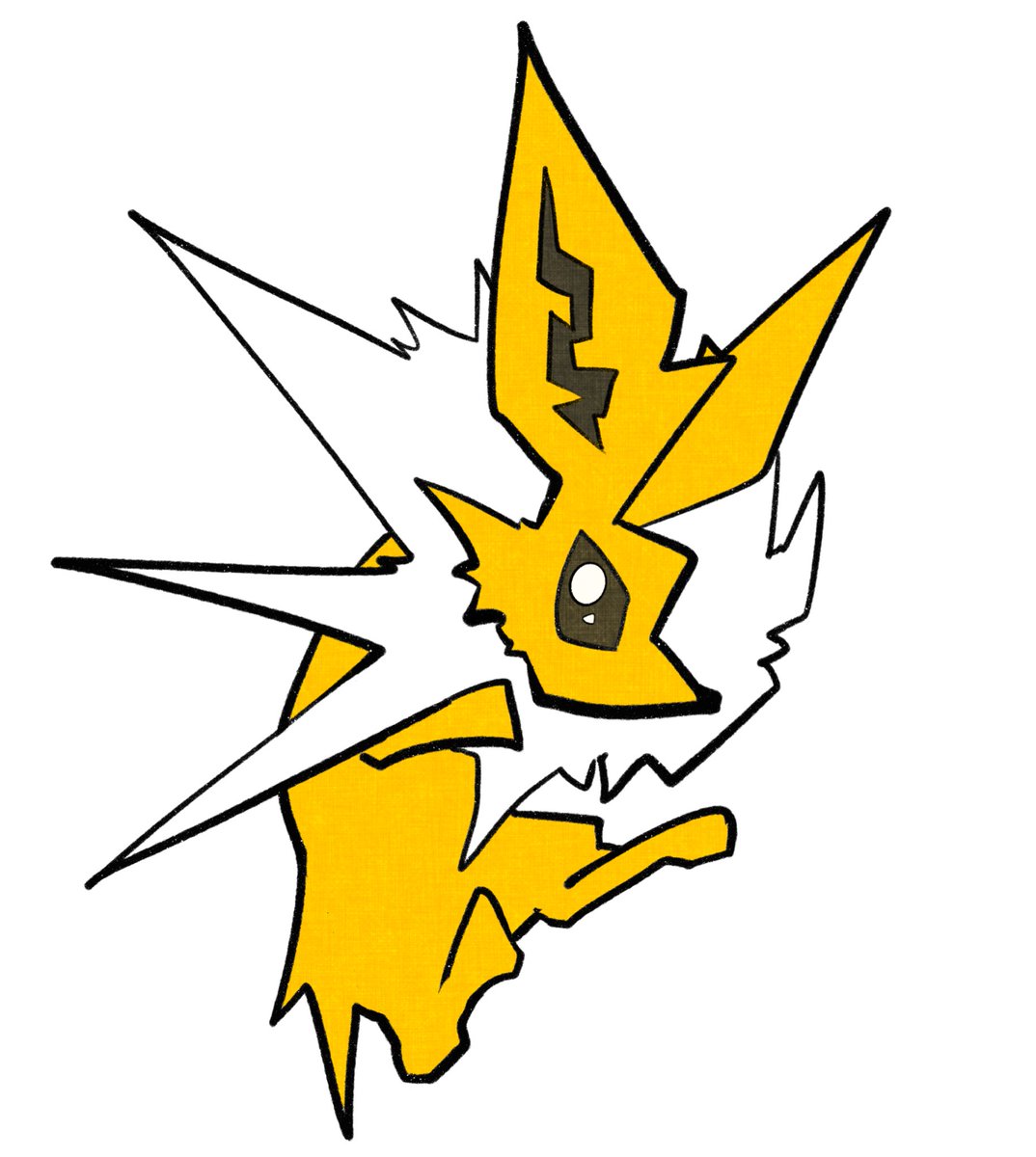 jolteon pokemon (creature) solo no humans simple background yellow theme full body white background  illustration images