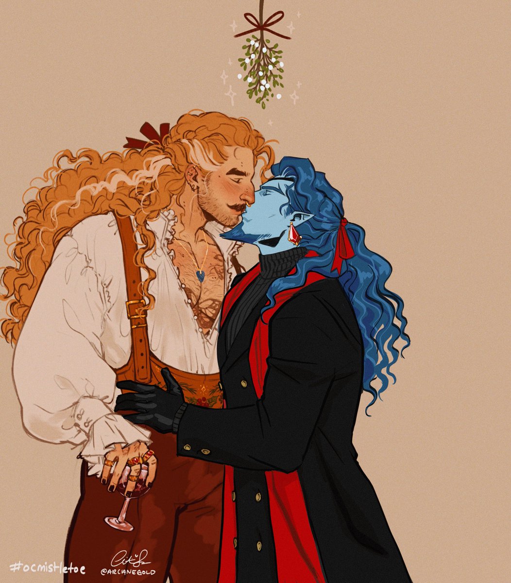 With the power of heeled boots, Dumonte can reach his super tall boyfriend 💖 #ocmistletoe #DnDcharacter