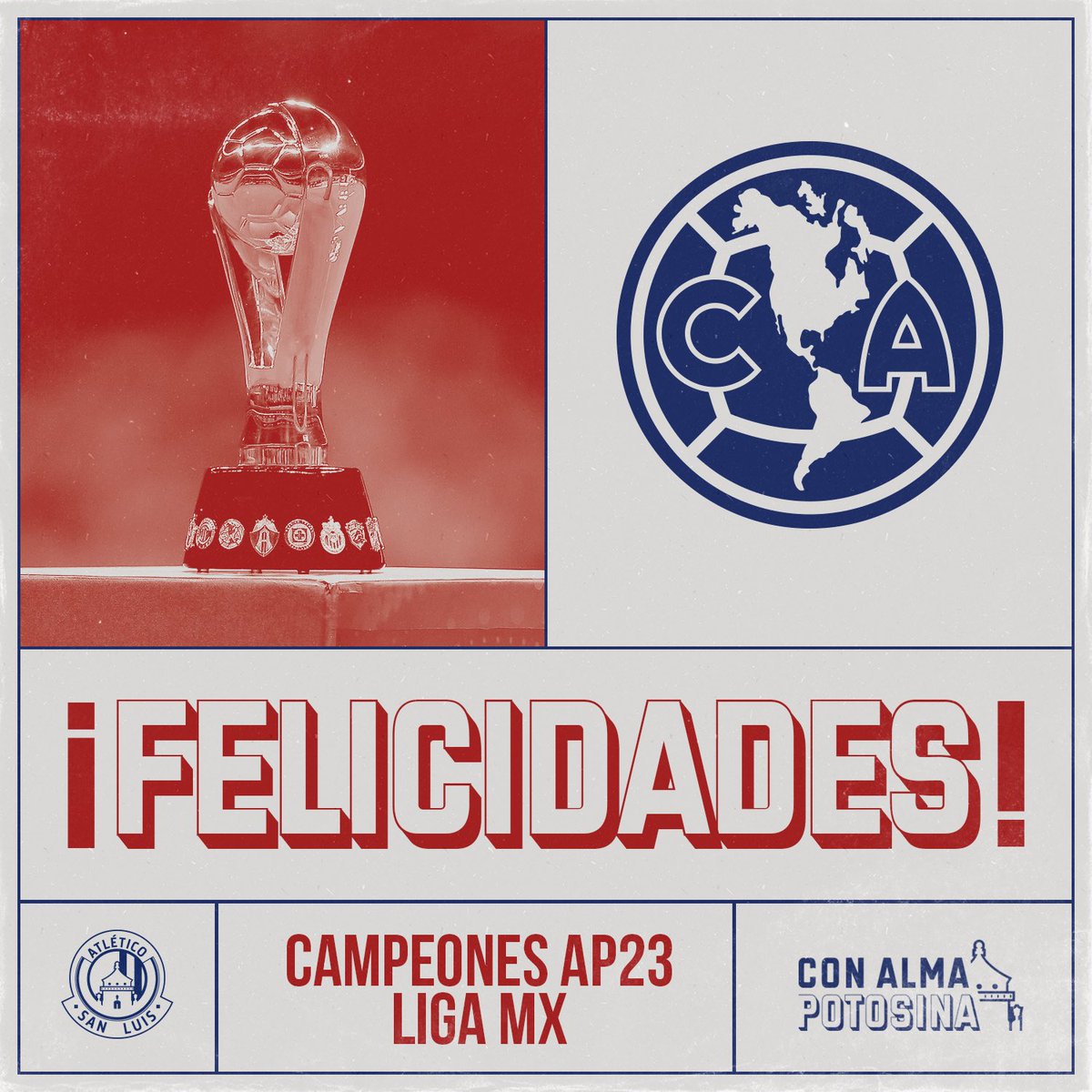 ¡Muchas felicidades por conseguir el título del #Apertura2023, @ClubAmerica! 👏🏼

#ConAlmaPotosina