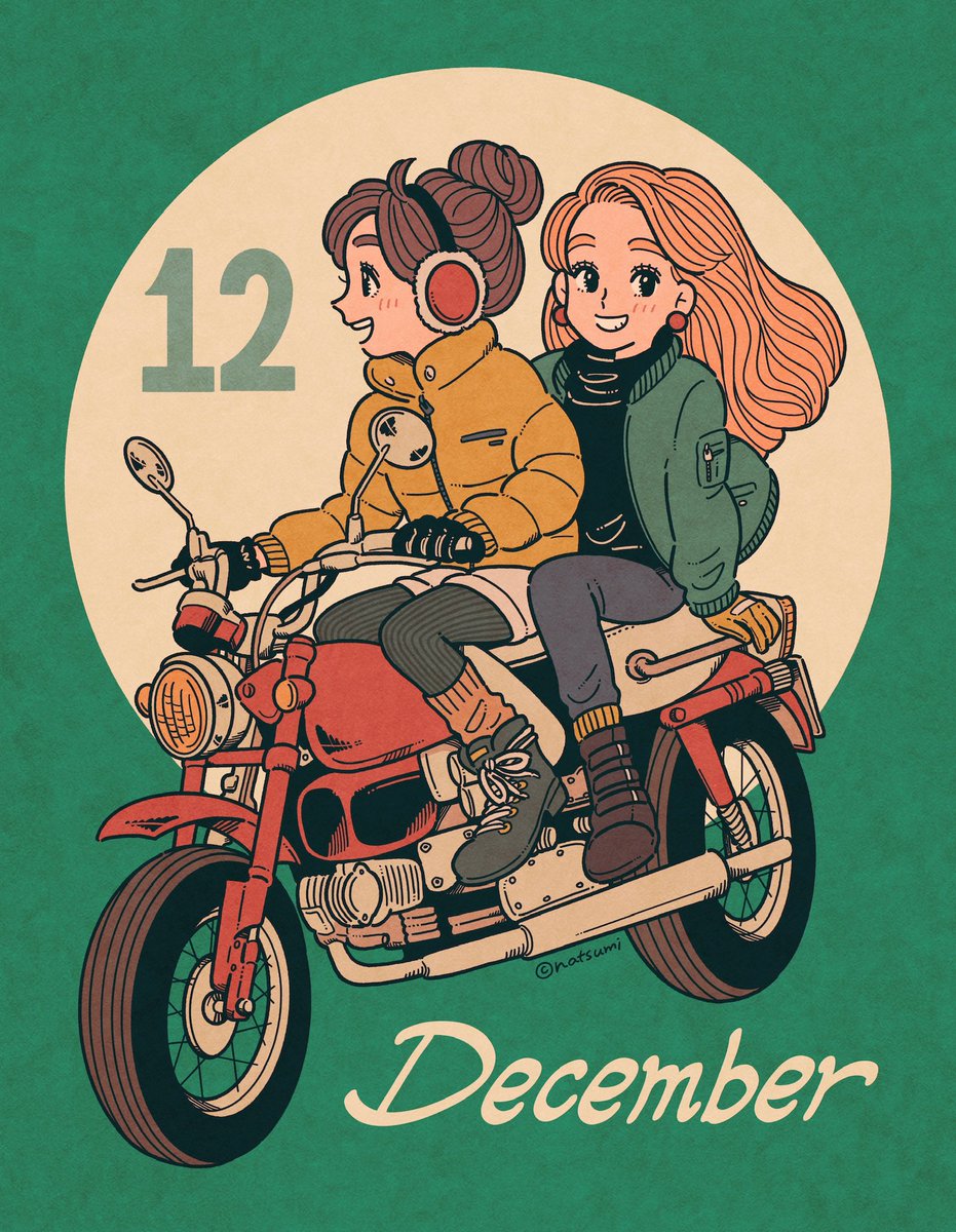 multiple girls 2girls ground vehicle motor vehicle jacket smile long hair  illustration images