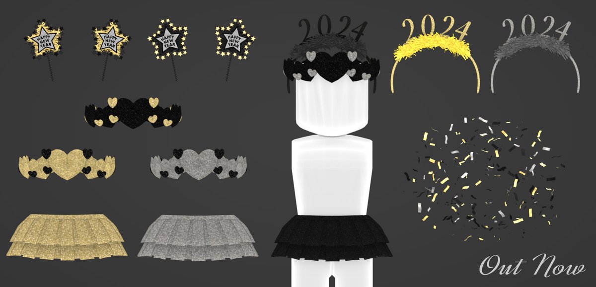 🤍New Years set for @lanaraee_ 🛒roblox.com/catalog?Catego… #Roblox #RobloxDev #RobloxUGC #RobloxUGCHair #RobloxAvatar