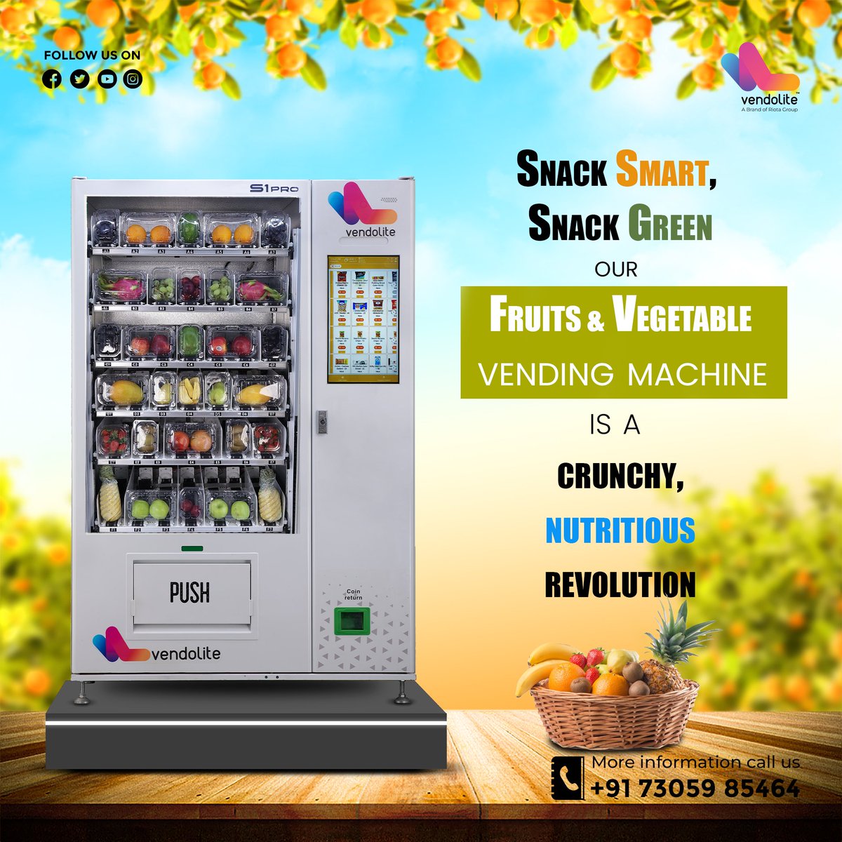 FRUITS & VEGETABLE VENDING MACHINE | #vendolite

#FreshAndHealthy #VeggieVending #SnackSmart #FarmToVend #HealthyChoices
#FruitfulLiving #GreensOnTheGo #NutrientNudge #ConvenientEating #ProducePicks