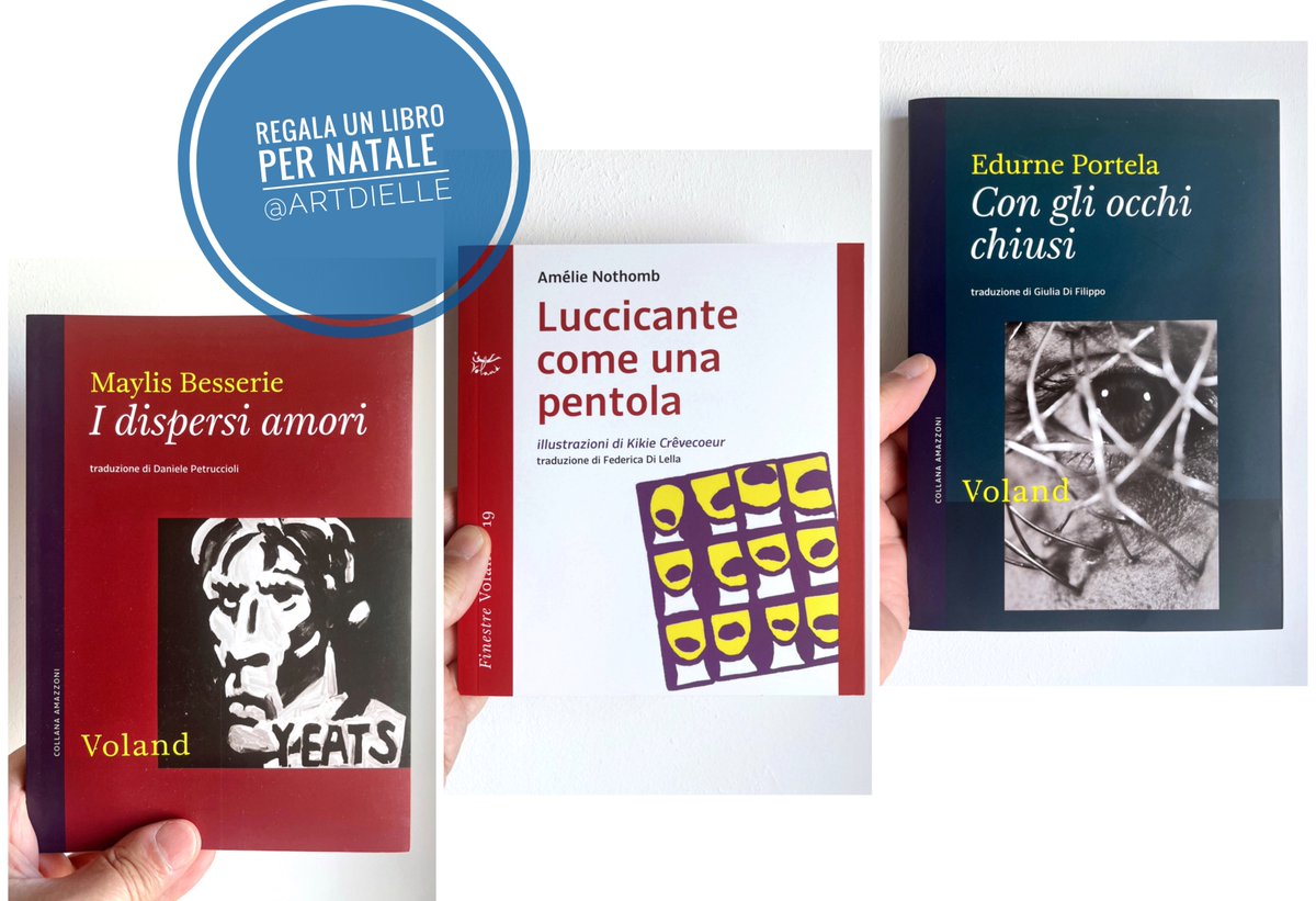 Oggi segnalo tre titoli dal catalogo @VolandEdizioni da cui scegliere il perfetto #RegalaUnLibroPerNatale: - Luccicante come una pentola di Amélie Nothomb. Cinque storie deliziose che trascinano il lettore nel dissacrante mondo di Amélie Nothomb, impreziosite dalle eleganti…