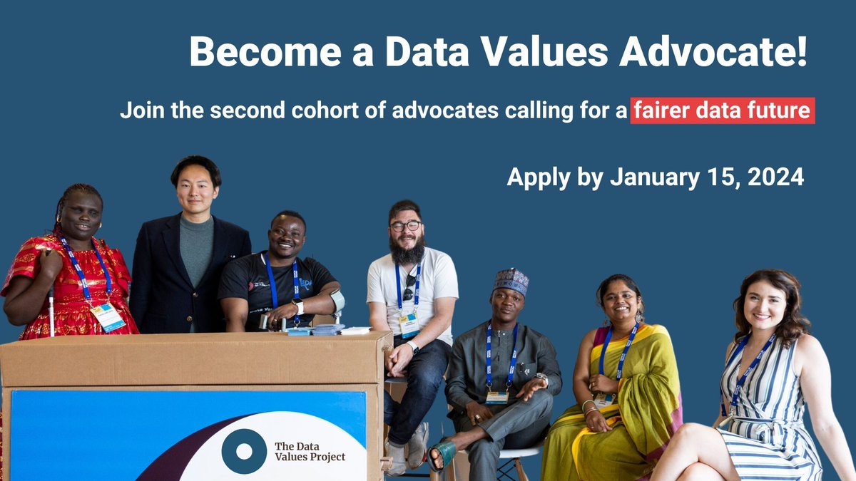 🚀 Exciting news! 🙋 Applications are now open for the next cohort of #DataValues Advocates! If you’re passionate about how your community is represented and included in data, this program is for you! Learn more + apply by Jan 15 👉 bit.ly/48jm5QB