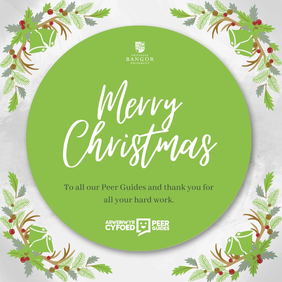 We're wishing you all a fabulous Christmas Break and we can't wait to see you back on campus doing what you do best in the New Year! #BUPeerGuides #BUPeerGuide #BangorPeerGuides #BangorUniversity #BangorUni #MyBangor #MerryChristmas @BangorUni @Bangorstudents