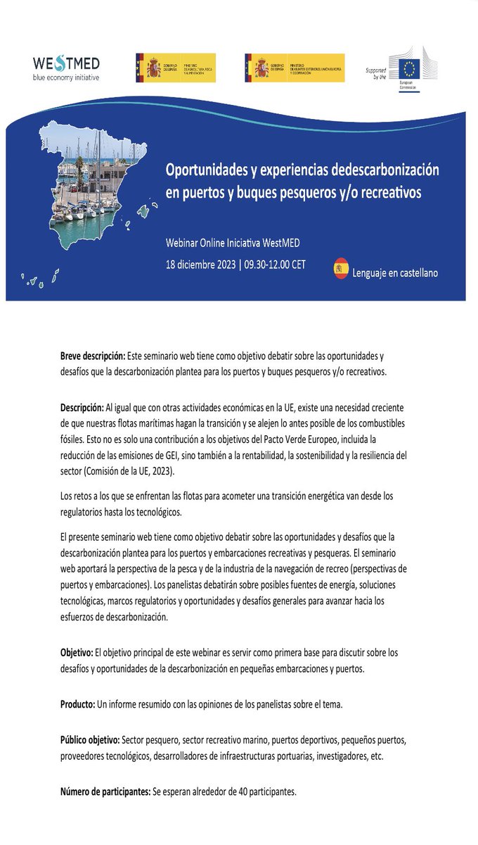 GalpProv_Vlc's tweet photo. Hoy compañera @emparaleixandre ha participado en Jornada “Oportunidades y experiencias de descarbonización en puertos y buques pesqueros ” organizado por @WestMedStrat donde ha Presentado los proyectos: “Estudio de motores eléctricos en embarcaciones #Albufera”  y barca piloto https://t.co/V4yB1lkU1J
