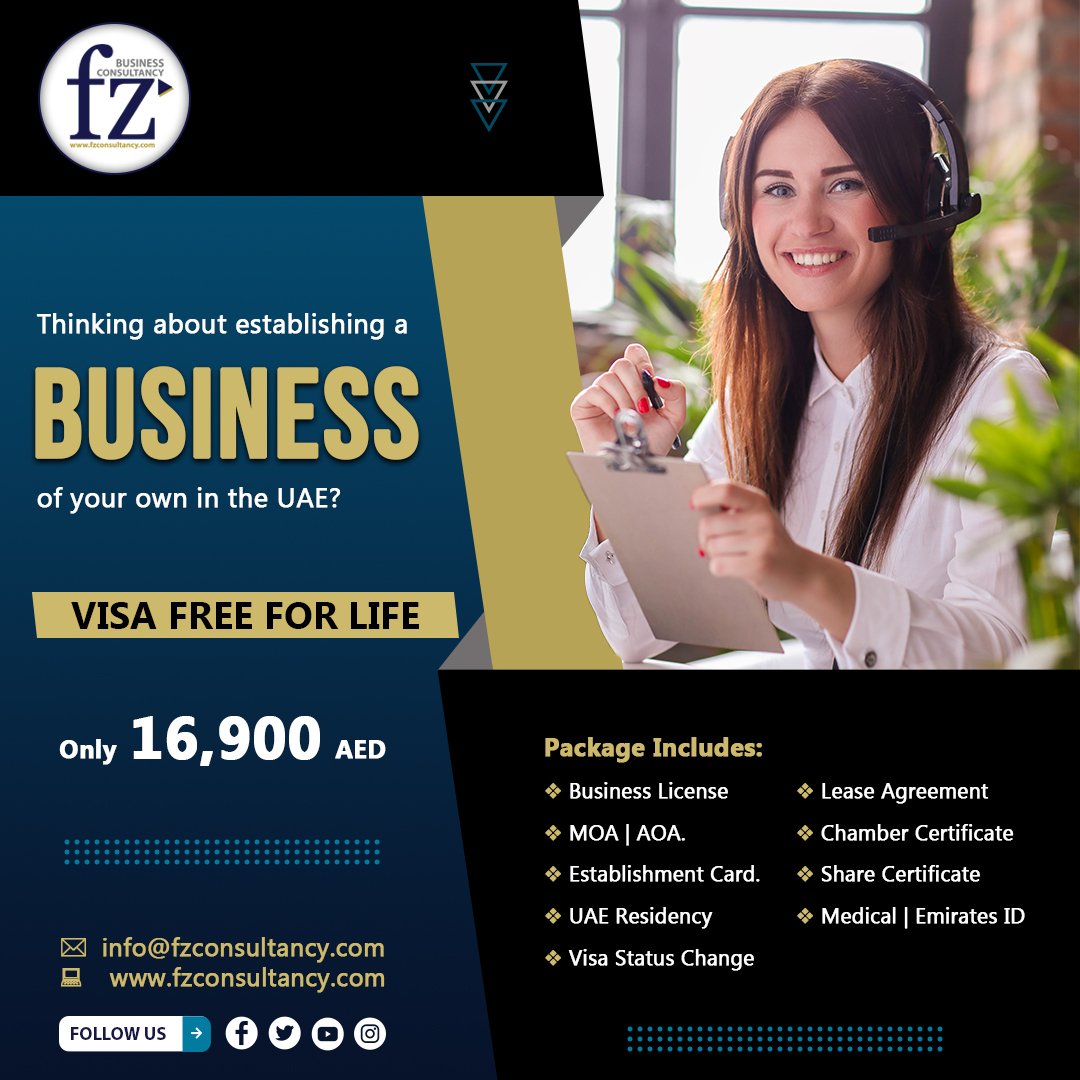 Thinking about establishing a Business of your own in UAE. (All-inclusive 2 visa allocation & 1 Residence Visa Free for life)

#consultant #consultancy #setup #business #familyvisa #freezone #freezonebusiness #generaltrading #freelancer