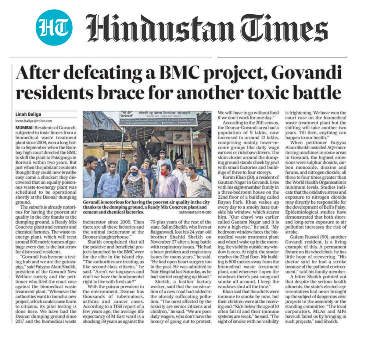 Govandikar Brace for Each battle by own self,when elected representative forget to do their duties at that time we residents activist doing our social obligations,When people in power become deaf and dumb,the public comes to wake them up. hindustantimes.com/cities/mumbai-… By @linahOlinah