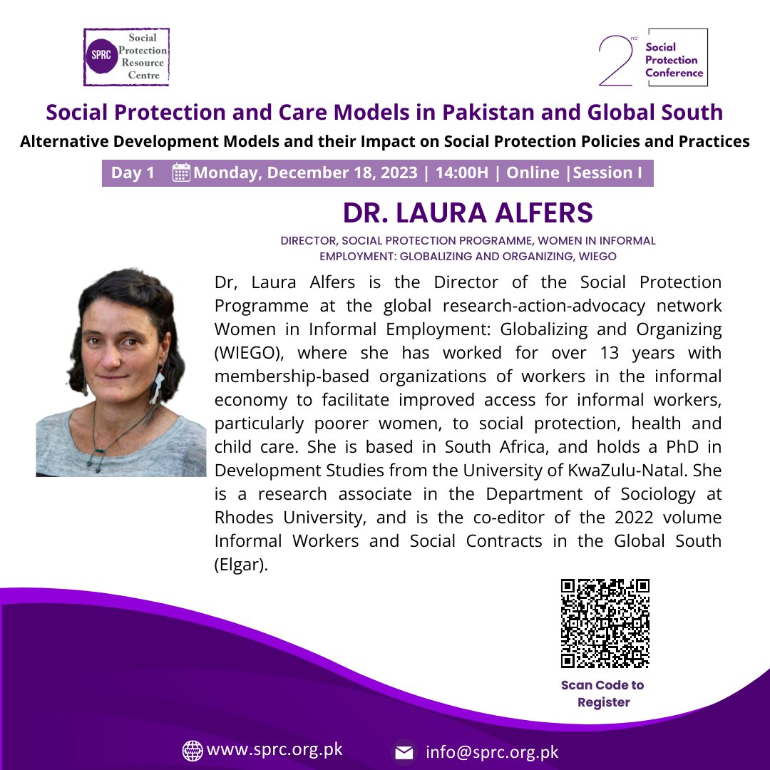 Introducing Dr. @Laura_WIEGO , Director, Social Protection Programme at <a href="/WIEGOGLOBAL/">WIEGO</a> , as our Keynote Speaker for the Inaugural Session, Today . Join us for insights on Extending #socialprotection to Informal Economy Workers. #spc2023 #2ndspc