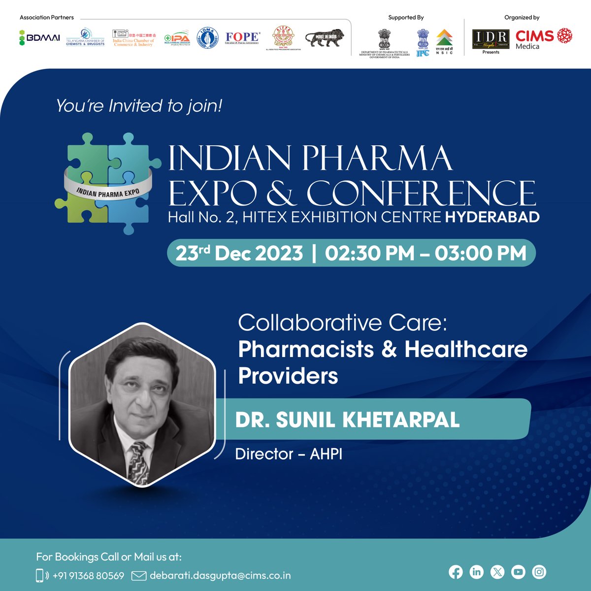 Explore the 4th session featuring Dr. Sunil Khetarpal, Director of #AHPI. Engage in the discussion on 'Collaborative Care: #Pharmacists &amp; #Healthcare Providers'—an enriching exploration of healthcare partnerships!
Register to attend
bit.ly/CON_INHOUSE_HYD