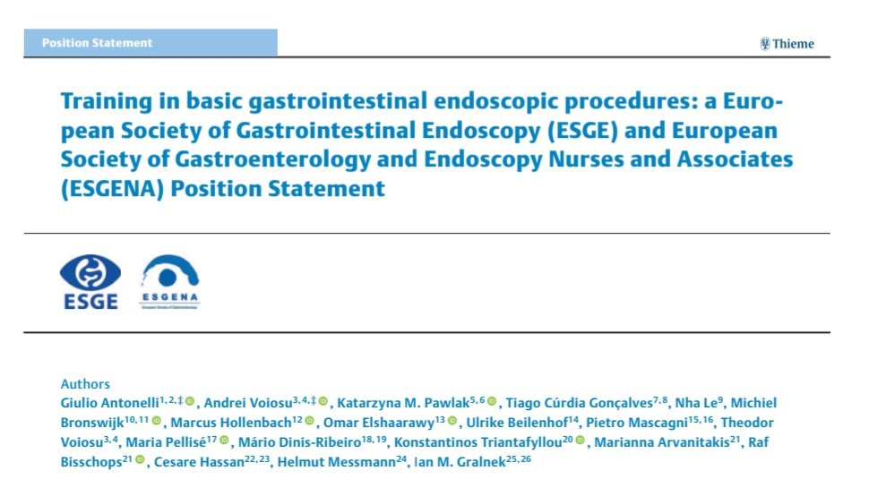 🔥 @ESGE_news meets @ESGENAnurses #ESGE #guideline ➡️ training in basic #endoscopic procedures 🤗 📘 only in @endoscopyjrnl 🙃 👉 is.gd/pyR1WK @ESGE_news @ThiemeIntl @drmanmeetm @iangralnek @mariapellise1 @my_ueg #GITwitter #endoscopy #Training #MedTwitter