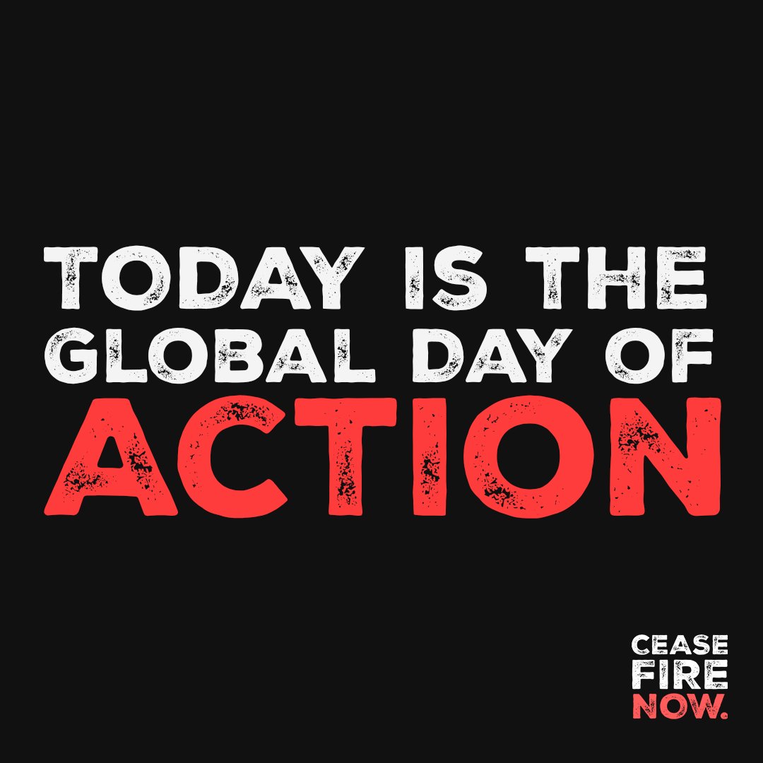 🚨HAPPENING NOW: Join the Global Day of Action calling for #CeasefireNOW to protect civilians amid a humanitarian catastrophe in #Gaza. Sign and share the petition and demand a ceasefire NOW ➡️ Link to petition: chng.it/SxNdmDBwCG