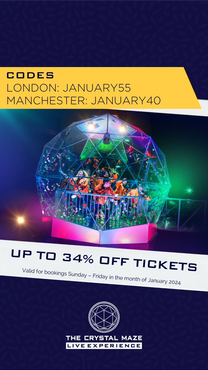 The Crystal Maze LIVE Experience (@CrystalMazeHQ) on Twitter photo 2023-12-18 07:01:33