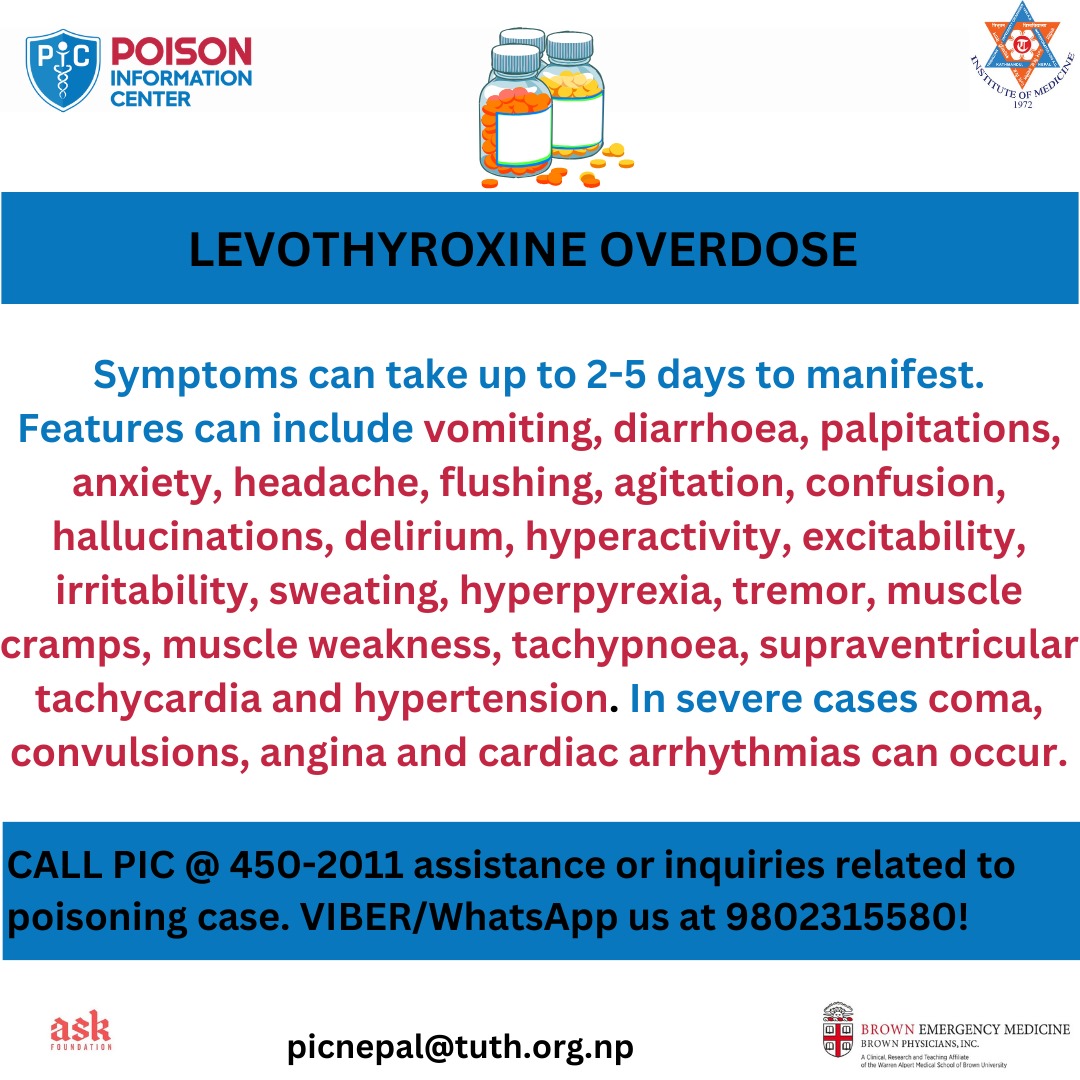 Do you know it's management?
-&gt; Consider beta blockers to control clinical features of hyperthyroidism.
-&gt;For significant symptoms IV Hydrocortisone should be considered.

If you do encounter any case, call PIC and help us, help you!

#poisoninformationcenternepal#picnepal