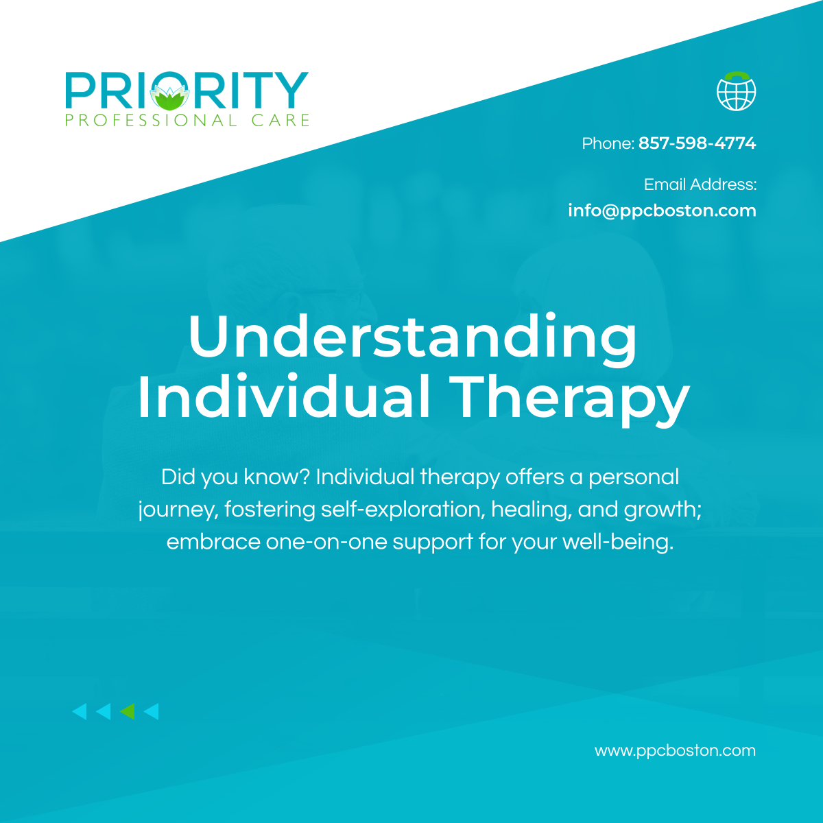 Dive into the personalized journey of individual therapy. It's a safe space for self-exploration, healing, and growth. Embrace the power of one-on-one support on your path to well-being.

#BostonMA #MentalHealthCare #AdultFosterCare #IndividualTherapy