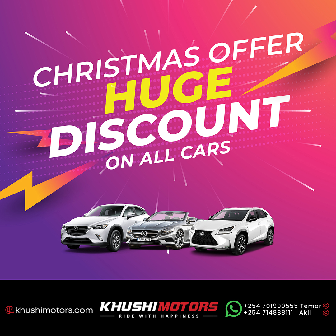 Share the joy this Christmas with Khushi Motors Kenya! Unwrap amazing discounts and cruise toward a season full of unforgettable experiences.

#merrychristmas2023 #ChristmasOnWheels #cars #auto #kenya #KhushiMotorskenya #Mombasa #usedcardealer #mombasakenya #BestCars #usedcars