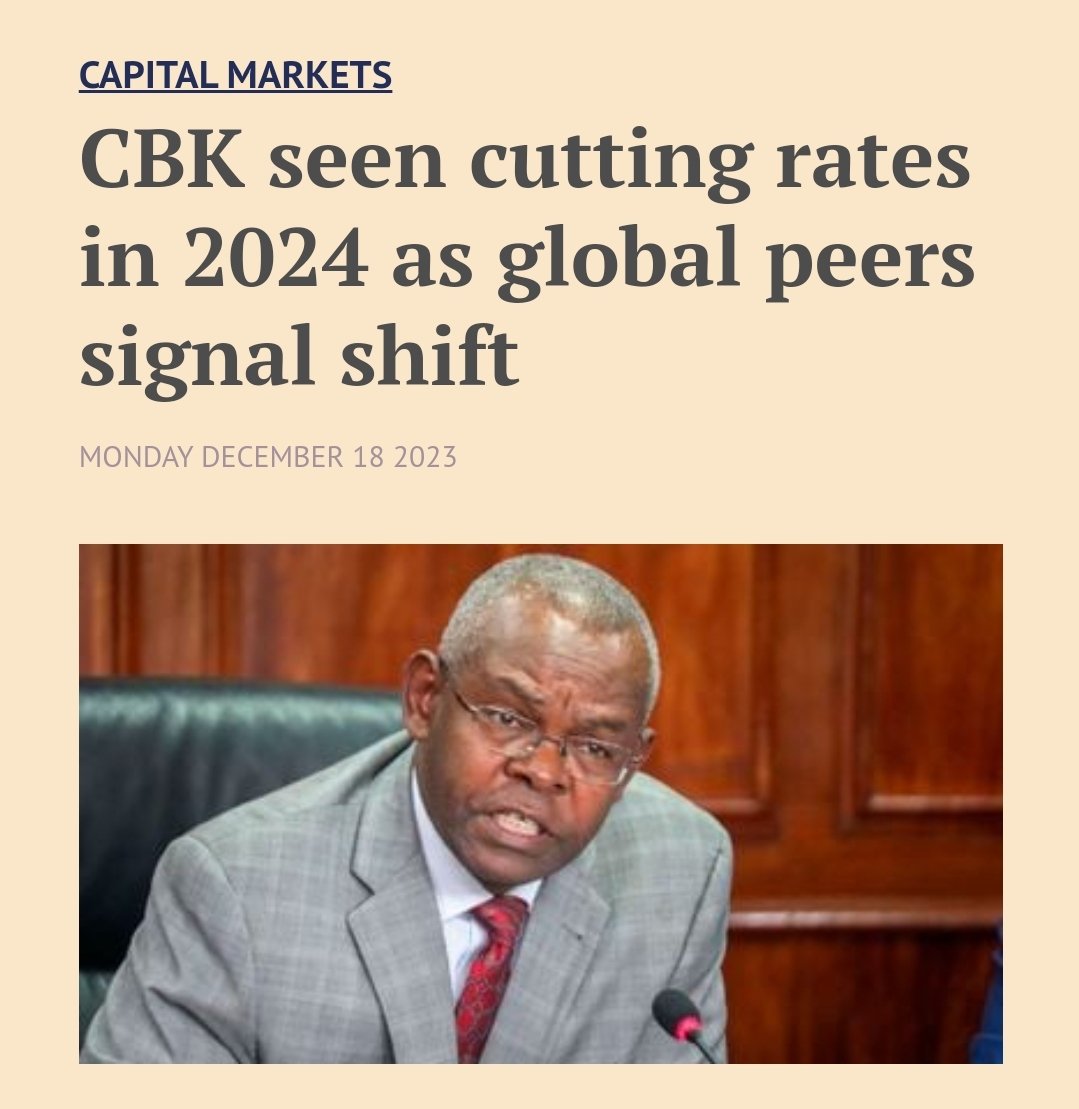 📈 Kenya's 2024 outlook: CBK hints at potential interest rate cuts amid global trends. 🌍💡 Stay informed for financial opportunities! #KenyaEconomy #CBKNews 🚀