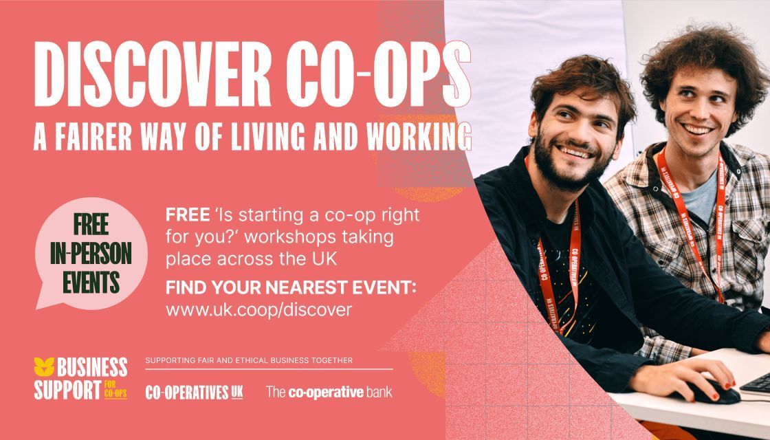 👍 🤩 Want to do business fairly and democratically? ✅ Start a co‑op! Find out how by joining one of the FREE workshops we’re delivering with other co‑op experts across the country. Sign up 👉 buff.ly/3Rq5nIE and discover #coops! Supported by @CooperativeBank