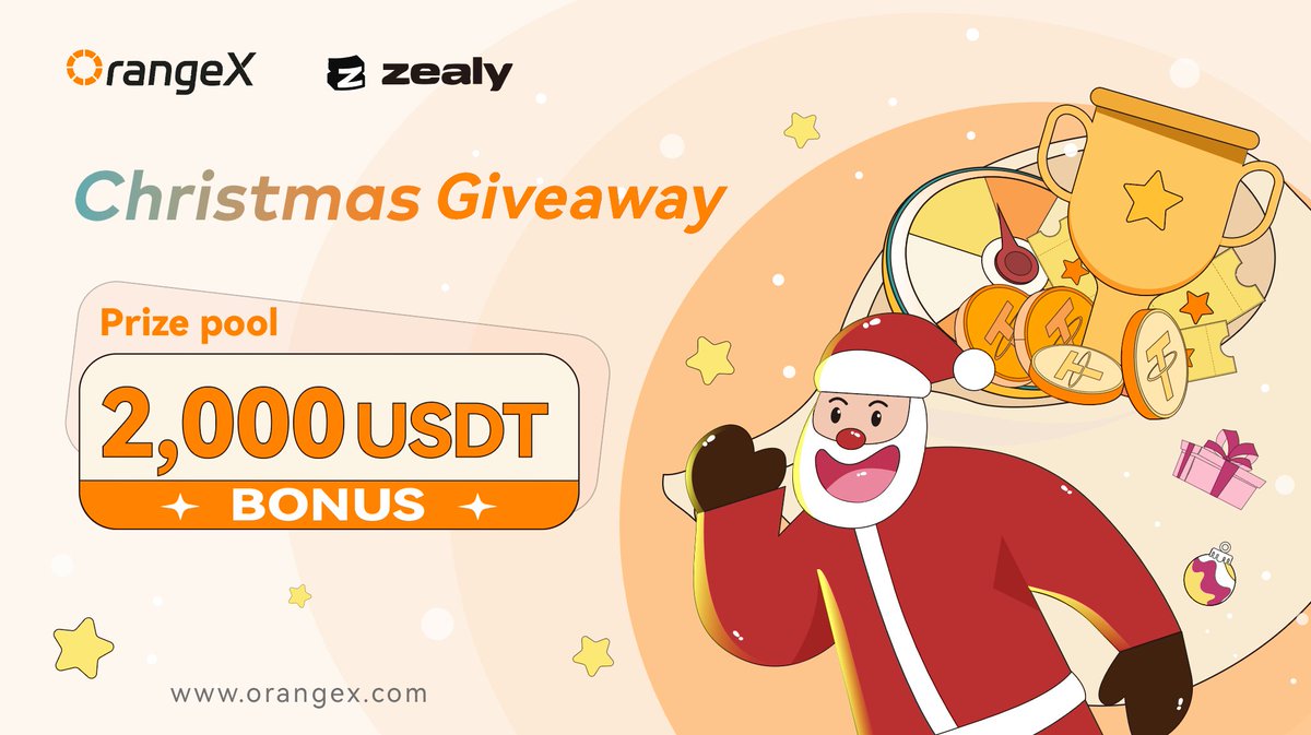 🍊 #OrangeX Christmas @zealy_io Giveaway Coming 🔥Total Prizes: $2,000 Bonus! 🏆 Top 40 on leaderboard, $50 bonus for each! 🕙 From Now--January 19, 2024 🔍 Check and complete quests here:zealy.io/c/orangexexcha… #Giveaway #USDT