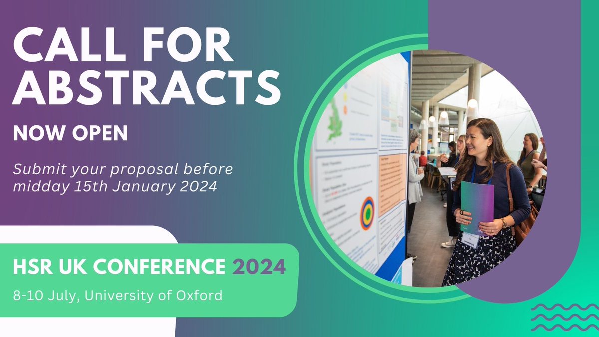 The #HSRUK24 Call for Abstracts is now open!
Don’t miss this chance to present your research to hundreds of peers, practitioners, and policy makers across the UK and Ireland.
Submit your proposal before January 15th 2024 hsruk2024.org