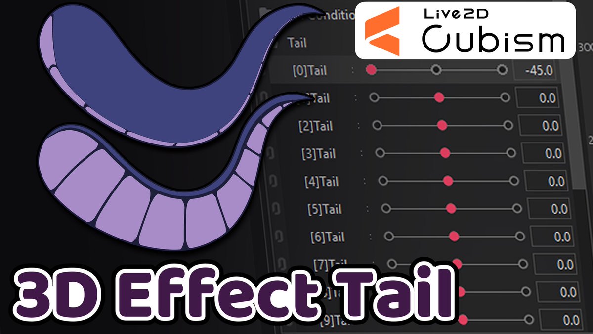 CutieDragon7's tweet image. 📢NEW TUTORIAL VIDEO📢
I released the free tutorial asset for this a little while ago... but here's the video to accompany it!
Here's how I made a 3D effect tail in Live2D with just a single layer!
#live2dtutorial #live2d
⬇️Link Below!⬇️