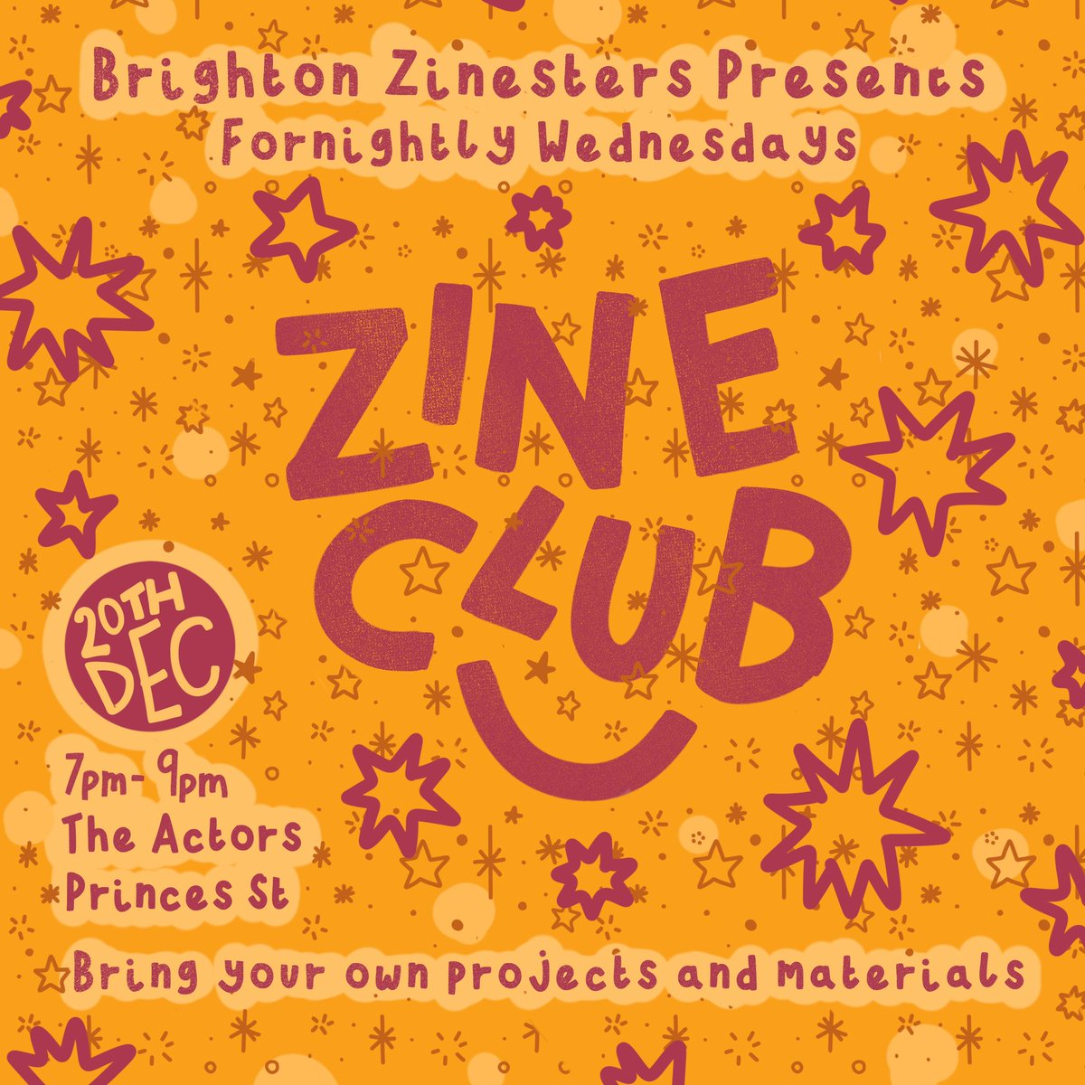 Last Zine Club of 2023! Come along this Wednesday @ The Actors. 7pm-9pm.