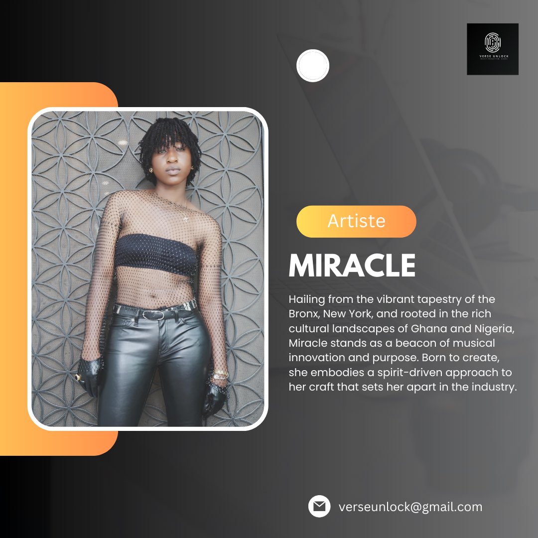 verseunlock's tweet image. Meet Miracle! 

The Fusion Maestro on a Divine Musical Odyssey
