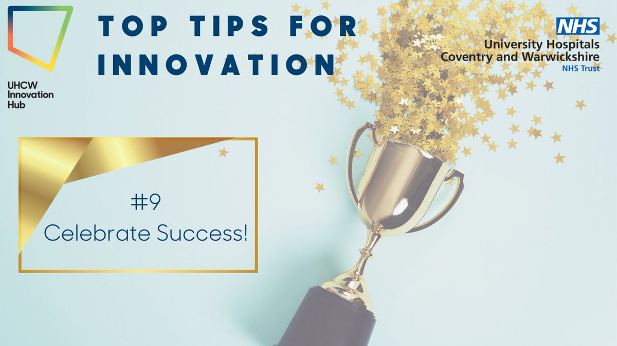 🎇TOP TIPS FOR INNOVATION🎇 9. Celebrate Success! 😁🏆 Recognise and celebrate successful innovations! Positive reinforcement encourages a culture of continuous improvement and creativity.