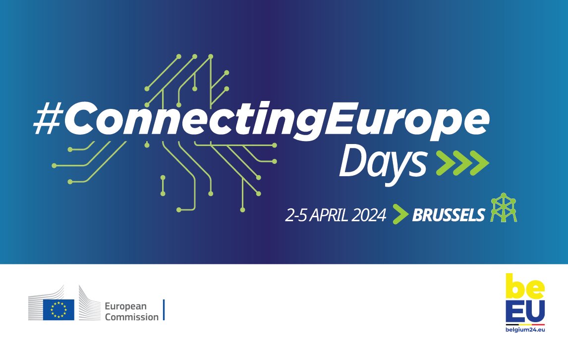 Sign up now for #ConnectingEurope Days 2024! 🎯2-5 April 🇧🇪Brussels 🤝Jointly organised with #EU2024BE On the agenda: #TEN_T #CEFTransport #MFF, climate resilience, connectivity with 🇪🇺neighbours & more. ▶️europa.eu/!3MJVFq