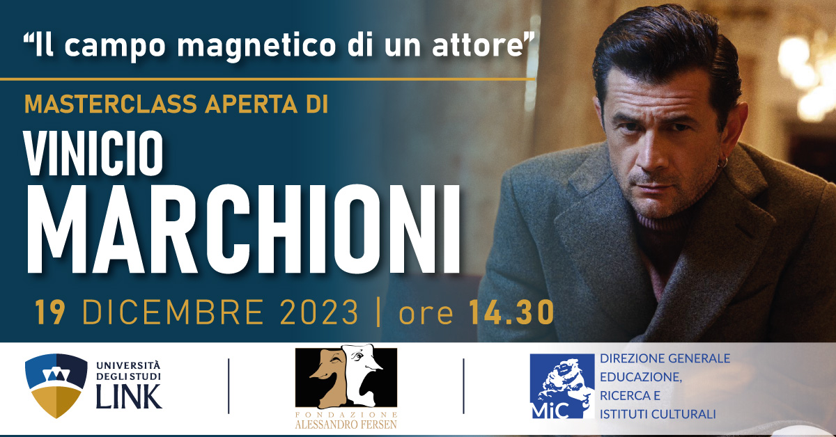 Domani, l'attore @VinMarchioni sarà all'Università degli Studi #Link per una #masterclass aperta. Scopri di più👉🏻 bit.ly/41vfXmm