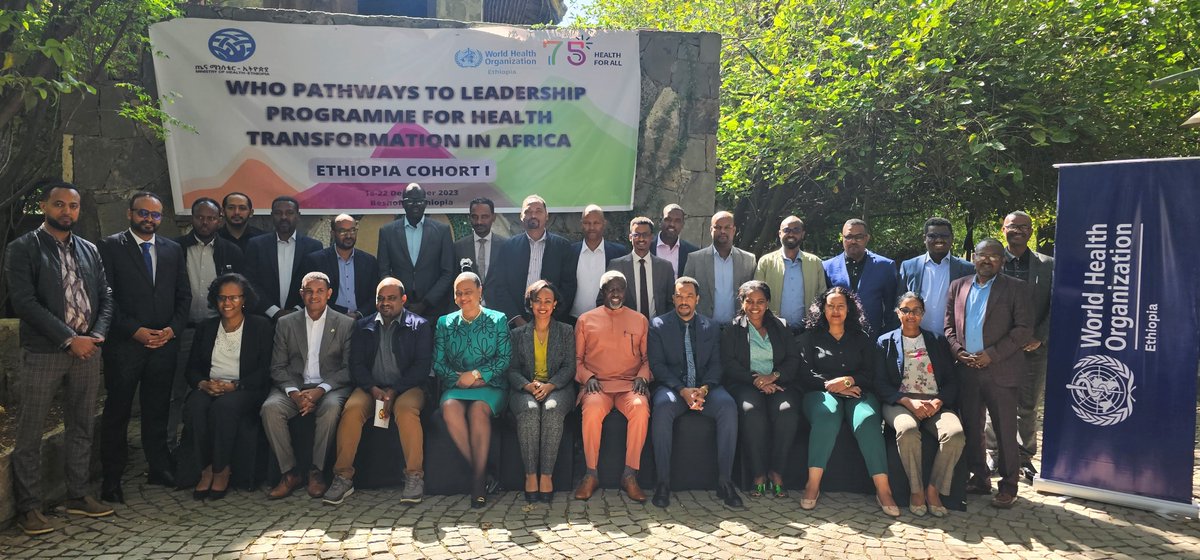 Today, in the presence of H.E. <a href="/lia_tadesse/">Lia Tadesse</a>, Minister of Health 🇪🇹 &amp; Dr.Dlamini, <a href="/WHO/">World Health Organization (WHO)</a> Representative a.i. we are thrilled to launch WHO Pathways to #Leadership Programme for #Health Transformation which aims to equip health leaders with the skills to drive positive change. 🧵1/3