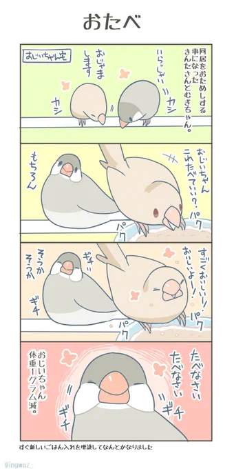 おたべ。  #漫画が読めるハッシュタグ #Buncho #文鳥