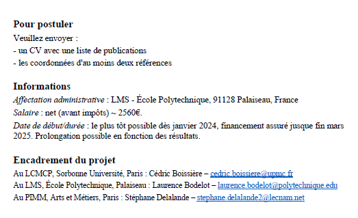 🌐 Passionné(e) par l'impression 3D et la chimie des polymères ? On a un de #postdoc pour vous💼!

 📍lieu : Paris 🇫🇷 
🔍 Synthèse de résines hybrides pour l'impression 3D
👩‍🔬 Profil : PhD en chimie 
📅 Début : Janvier 2024 
🕒 Durée : mars 2025

Infos et candidature 👇