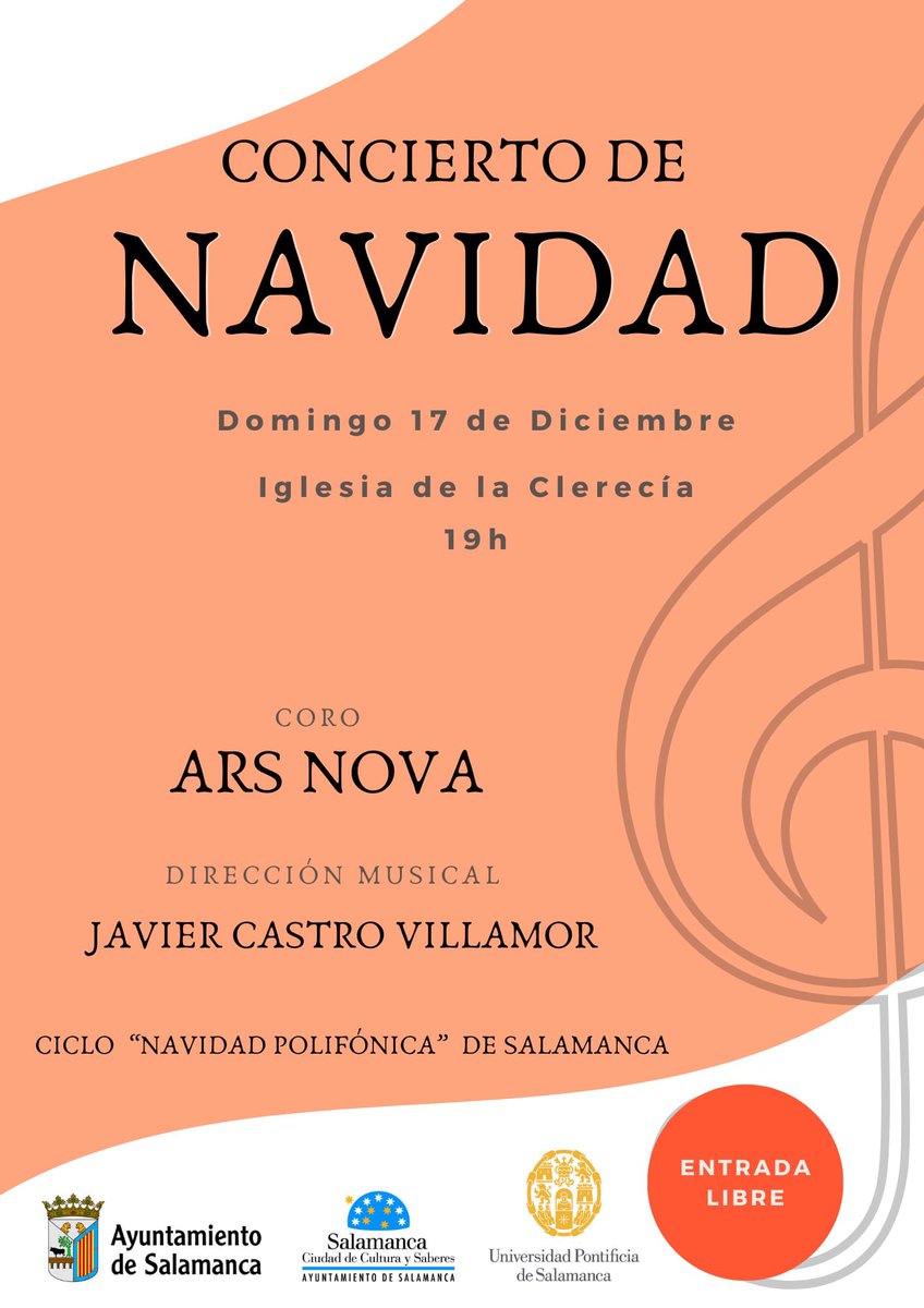 Este domingo en #salamanca con @coroarsnova 
No te lo pierdas
#conciertossalamanca #navidadpolifonica #coros