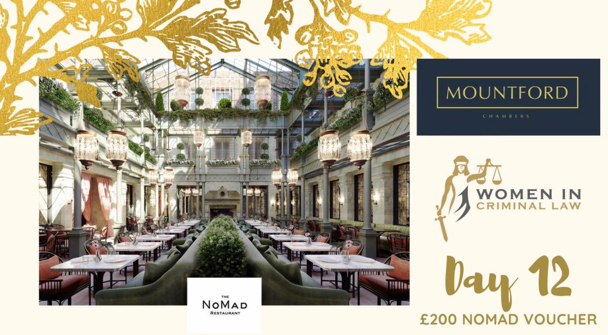 DAY 12 – A fantastic prize today for all food lovers, with a splash of crime nostalgia. Many thanks to our sponsors @mountforduk for a £200 restaurant voucher at NoMad London.