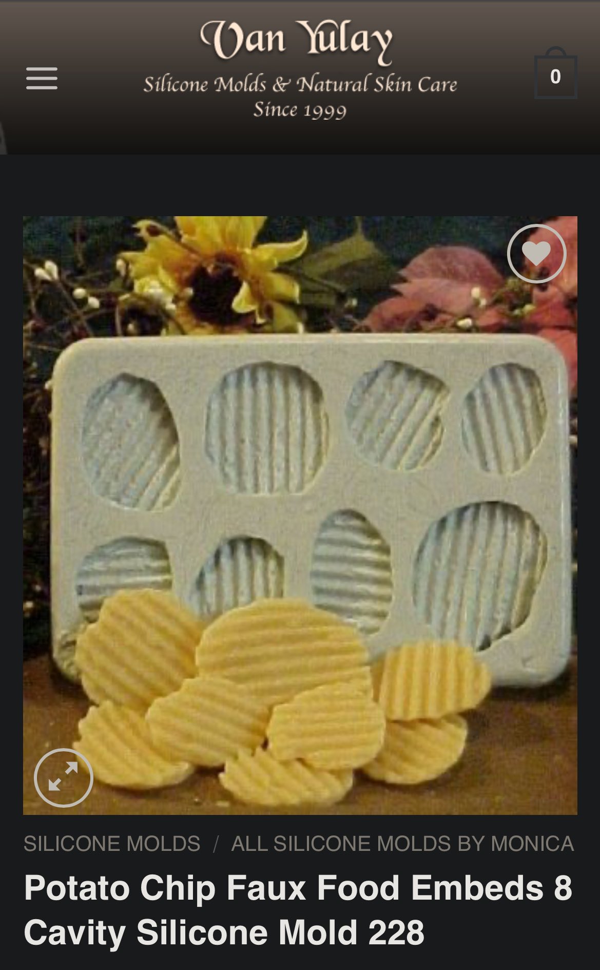 Potato Chip Faux Food Embeds 8 Cavity Silicone Mold 228