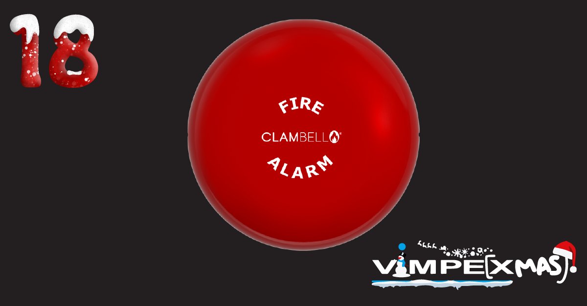 On the 18th day of Advent Vimpex could supply to me - ClamBell Fire Alarm Bells More info: vimpex.co.uk/clambell #advent #fireprotection #firealarm #bells @VimpexLtd