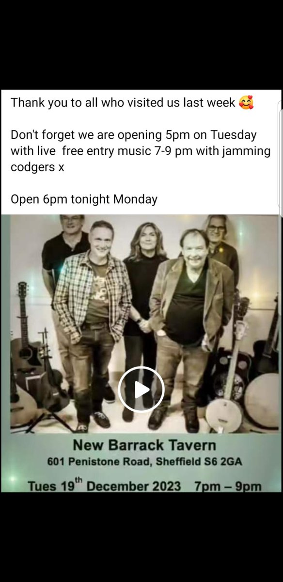 Thank you to all who visited us last week 🥰 open 6pm tonight and don't forget we are open Tuesday 5pm with live free music from 7-9pm jamming codgers #S6 #Hillsborough #Sheffield #familyrunpub #familybusiness #supportlocal #realalepub #ciderpub #craftbeer  #functionroom