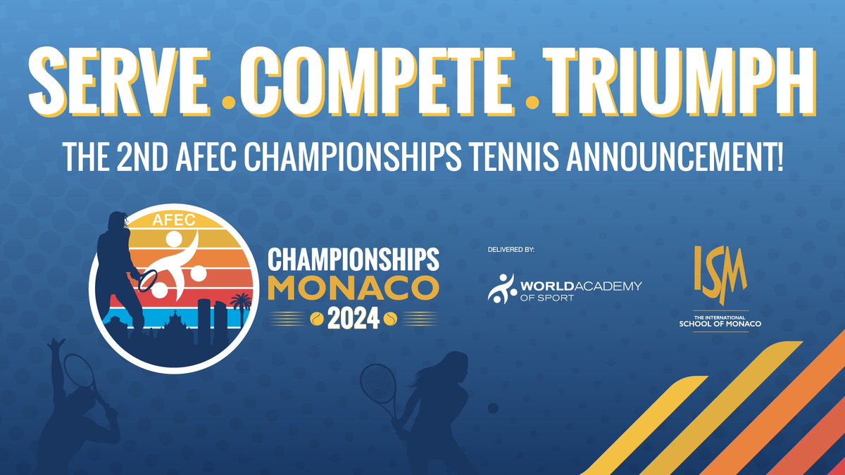 🎾WAoS is proud to partner again with @ISMonaco in the 2nd AFEC Championships Tennis in 2024 📢 Click here for our press release: istudy.sport/#news-article-… 📰More updates to come...