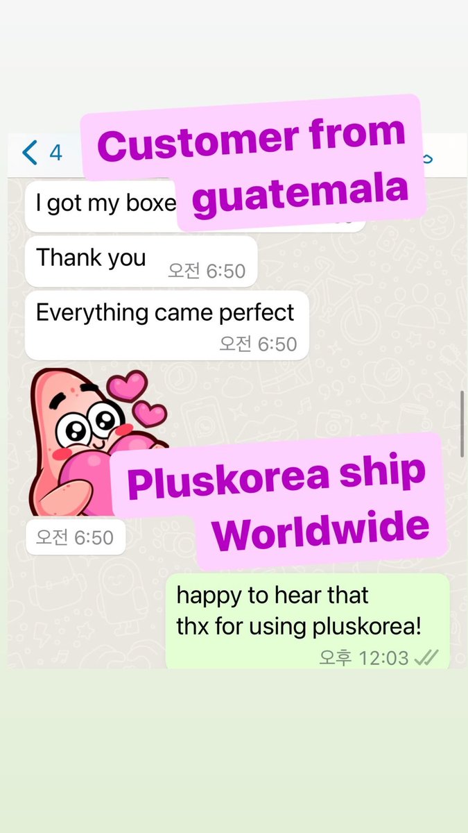 Thank you for using PlusKorea korea buying & warehouse & bank transfer service

we ship all over the world!

#koreansupplier #btsperu #koreaproxyservice #btsindia #kpopshipping #kpopusa #koreawarehouse #btsarmy #koreabuyingservice #koreaaddressrental #kraddress #koreawarehouse