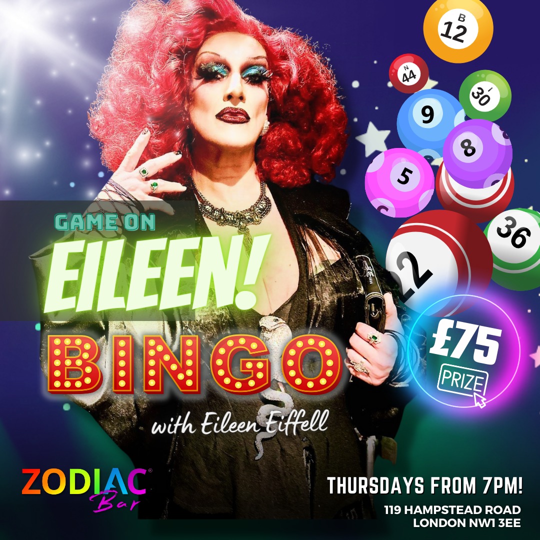 🎉✨ 'Game on EILEEN!' Join the old-school fun with Drag Bingo featuring the fabulous Eileen Eiffell at ZODIAC! 🌈🎤 FREE ENTRY! Link - outsavvy.com/event/17408/ga…