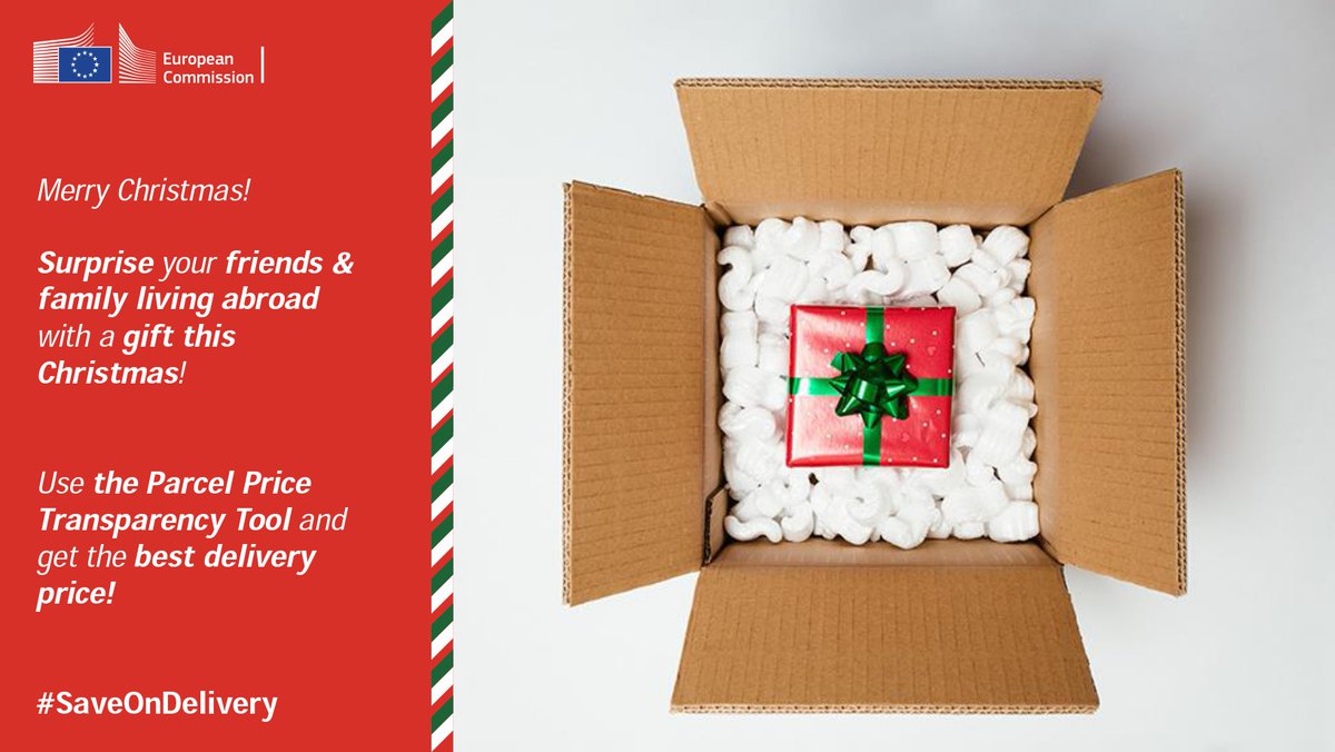 🕒 Wrapping up those final-minute Christmas gifts? Don't forget to check delivery 🚚 prices across the EU to #SaveOnDelivery. 👉 Find the best rates here: ec.europa.eu/growth/sectors… #SingleMarket 🎁🌍