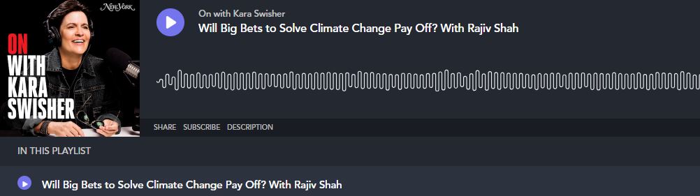 Thank you @karaswisher and @nayeema for hosting me to talk about what was accomplished at #COP28 and the #BigBets that need to be made moving forward to address the #climatecrisis. Full episode available now podcasts.voxmedia.com/show/on-with-k…