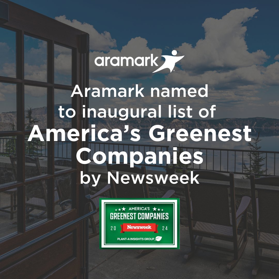 We're on @Newsweek's inaugural list of America's Greenest Companies, recognizing our commitment to environmental stewardship 🌱⭐ #LifeAtAramark #AramarkBeWellDoWell