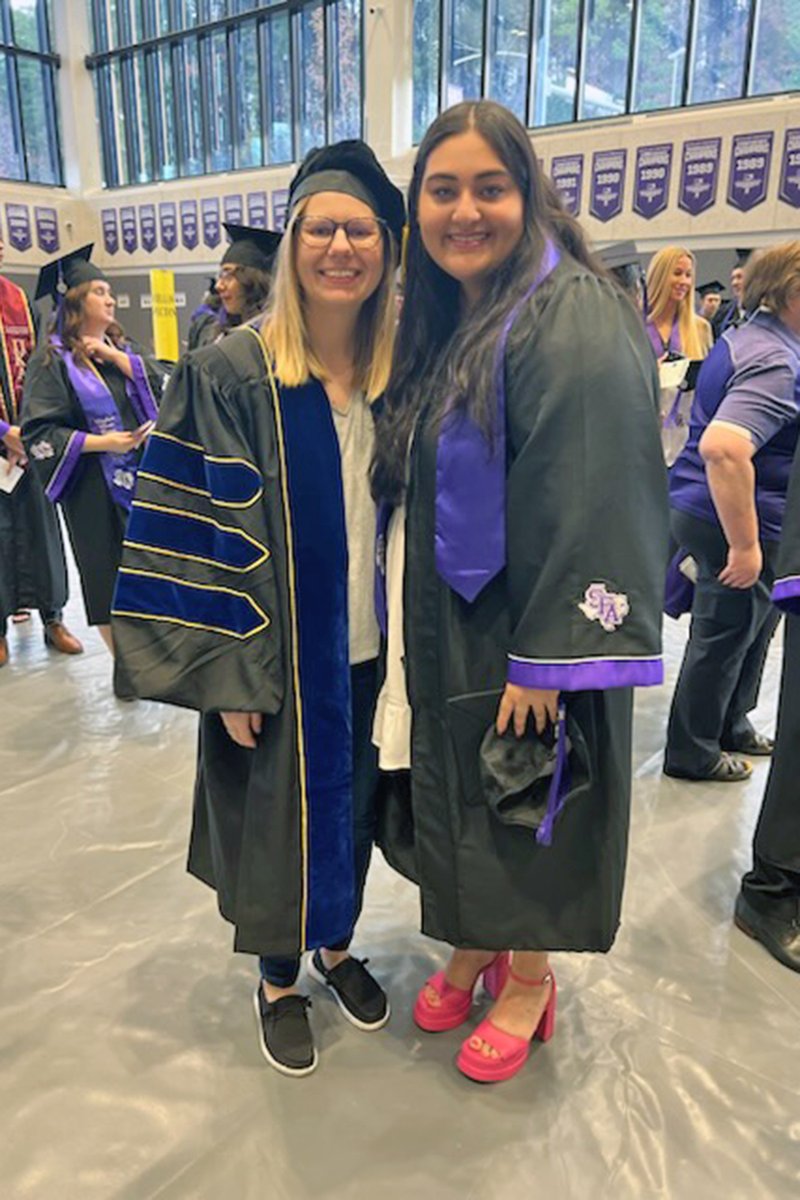 Super proud to watch our youngest graduate from Stephen F. Austin on Saturday. 1st in her family to earn a college degree. I remember telling her as a senior in 2020 how she could be the one to change the direction of her family. Jaelyn, you raised the standard. #SFA23 #AxeEm🎉