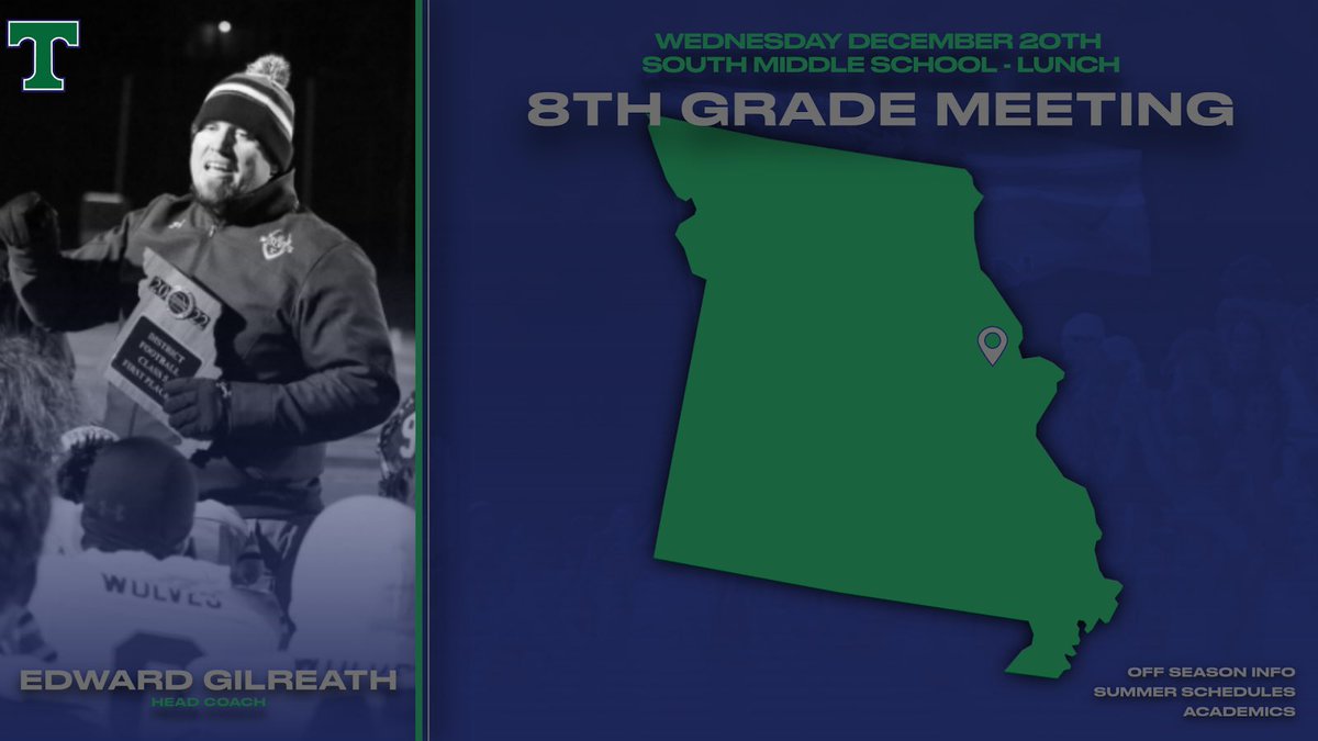 Excited to get down to <a href="/WSMSwolves/">WSMS Wolves</a> this Wednesday to meet with our 8th graders during their lunch shift and talk about our off-season workouts to get ready for Freshmen Wolves Football!